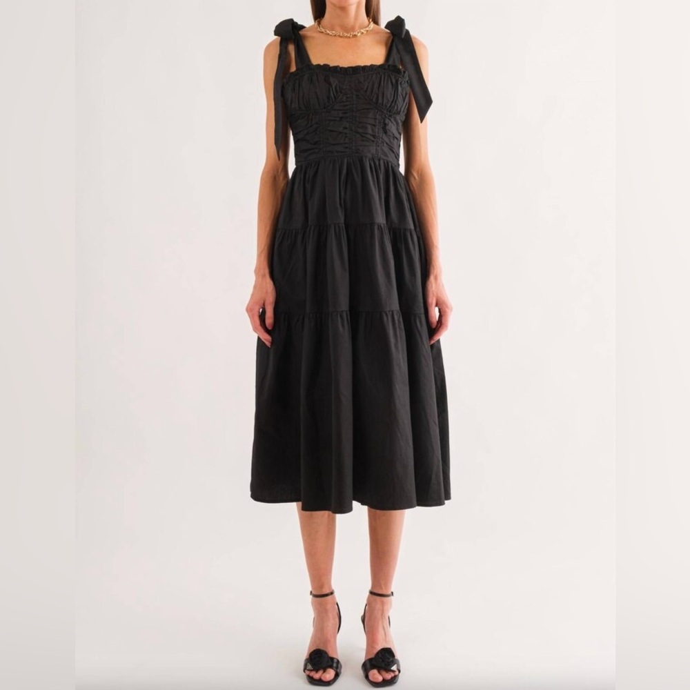 Sofie The Label Her Dress Poplin Corset Midi In Black women size M